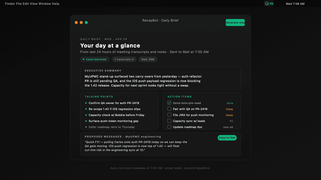 RecapBot preview